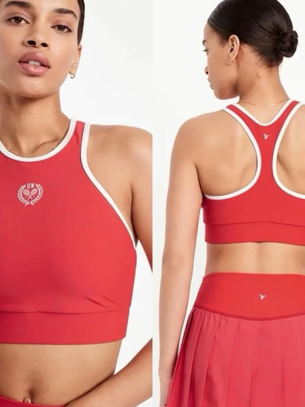 Old Navy Women's PowerSoft Racerback Sports Bra Cherry Red Medium - Picture 1 of 5